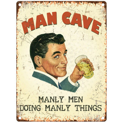 Man Cave Sign Metal Wall Mounted - 45cm