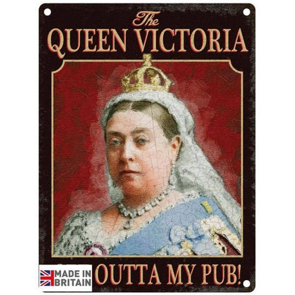 Queen Victoria Pub Sign Metal Wall Mounted - 60cm