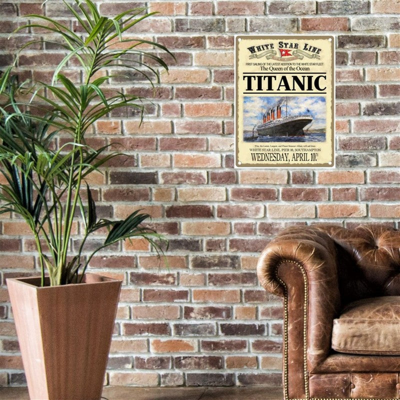 Vintage Titanic Sign Metal Wall Mounted - 60cm