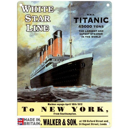 Vintage Titanic Sign Metal Wall Mounted - 45cm