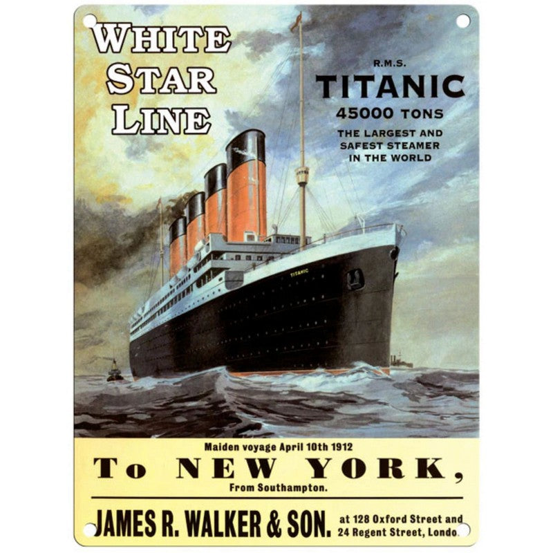 Vintage Titanic Sign Metal Wall Mounted - 45cm