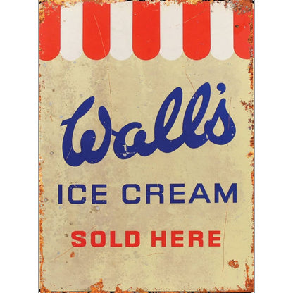 Wall's Ice Cream Sign Metal Wall Mounted - 45cm