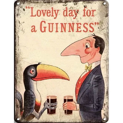 Lovely Day For A Guinness Sign Metal Wall Mounted - 45cm