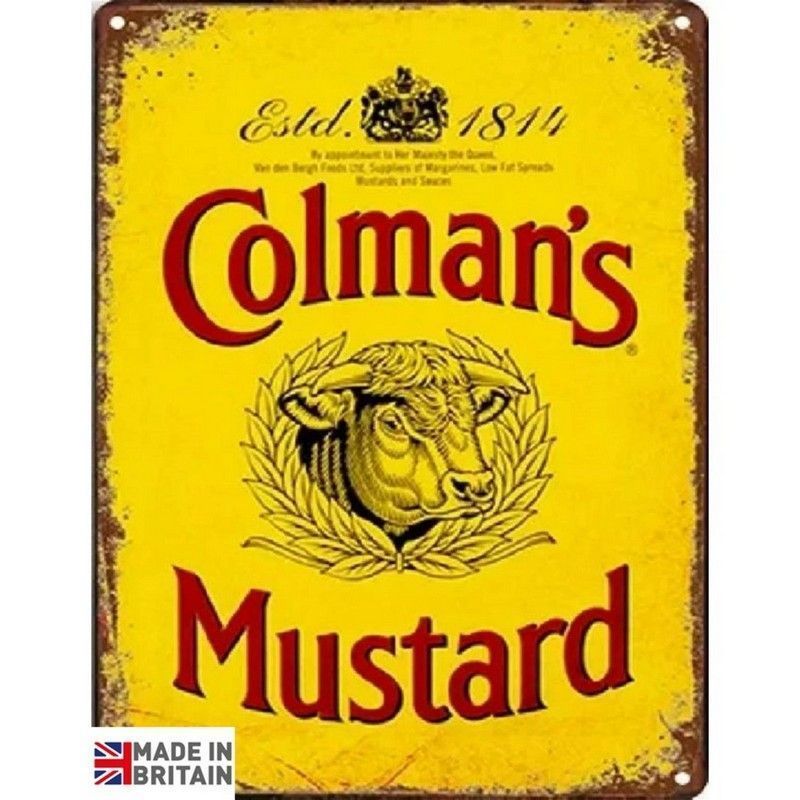 Colman's Mustard Sign Metal Wall Mounted - 45cm