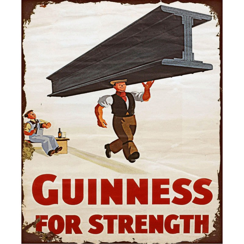 Guinness For Strength Sign Metal Wall Mounted - 60cm