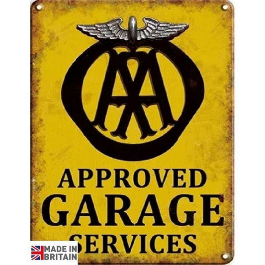 Approved Garage Services Sign Metal Wall Mounted - 45cm