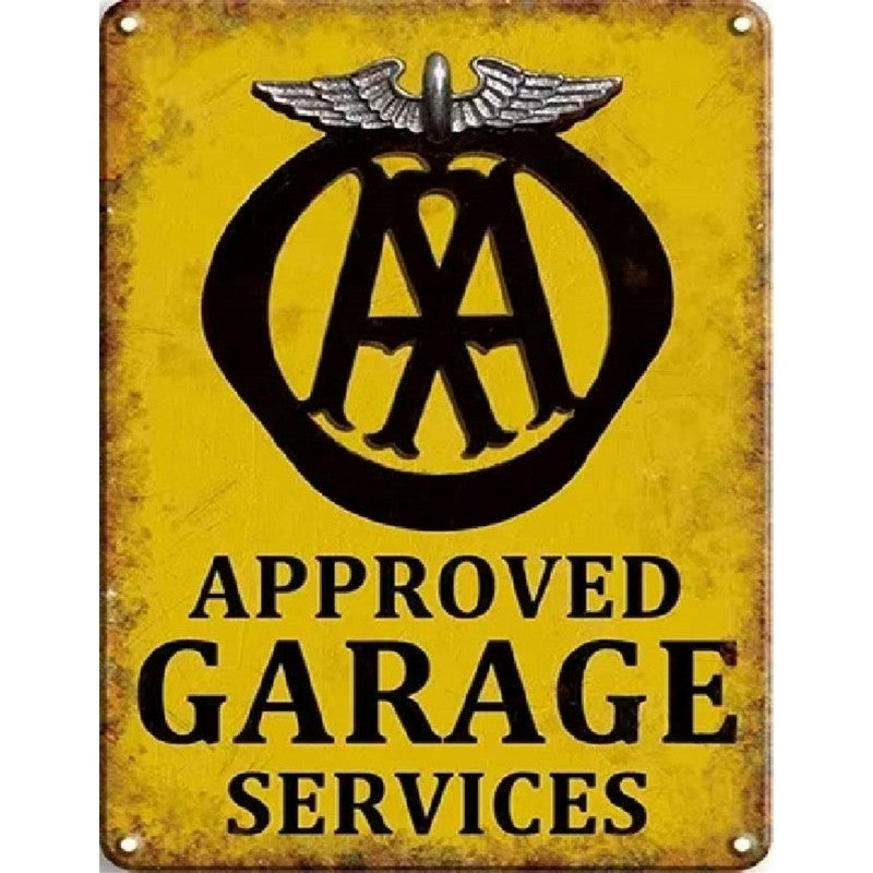 Approved Garage Services Sign Metal Wall Mounted - 60cm