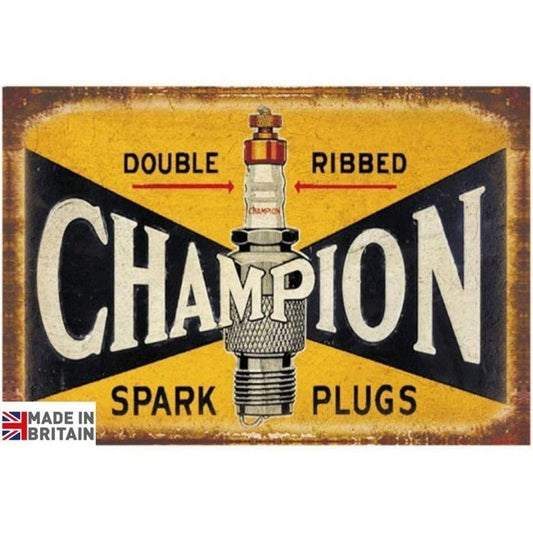 Champion Spark Plugs Sign Metal Wall Mounted - 60cm