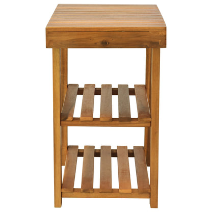 Acacia Wood Shoe Bench 3-Tier Shoe Storage Organizer for Entryway Living Room