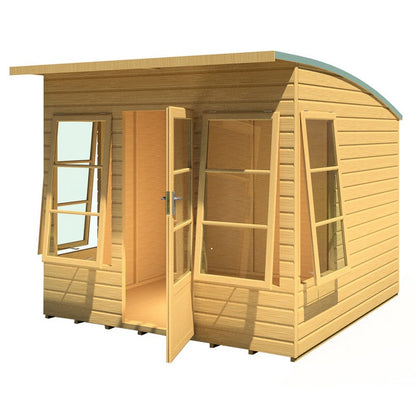 Shire Orchid 7' 10" x 7' 10" Curved Summerhouse - Premium Dip Treated Shiplap