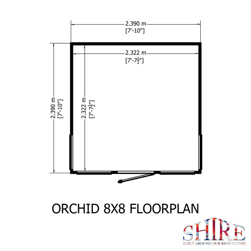 Shire Orchid 7' 10" x 7' 10" Curved Summerhouse - Premium Dip Treated Shiplap