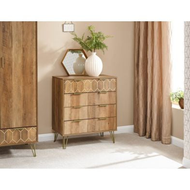 Orleans Chest of Drawers Brown 4 Drawers