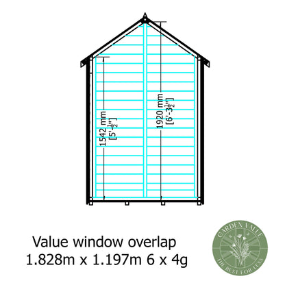 Shire Cromer 4' 5" x 6' 3" Apex Shed - Premium Pressure Treated Overlap