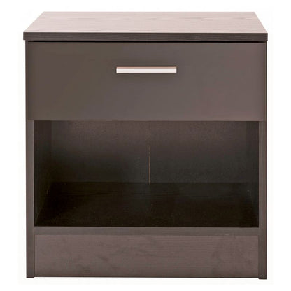 Ottawa Bedside Table Black 1 Shelf 1 Drawer