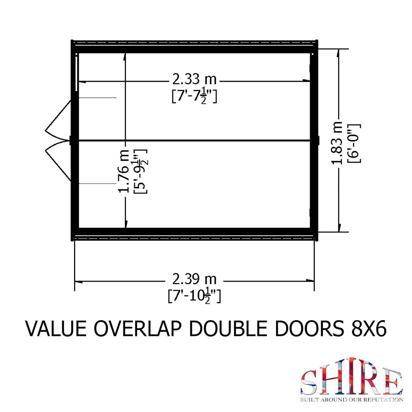 Shire Cromer 6' 5" x 8' 1" Apex Shed - Premium Overlap