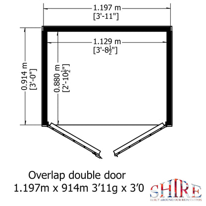 Shire Ashworth 4' 4" x 3' 3" Apex Shed - Premium Dip Treated Overlap