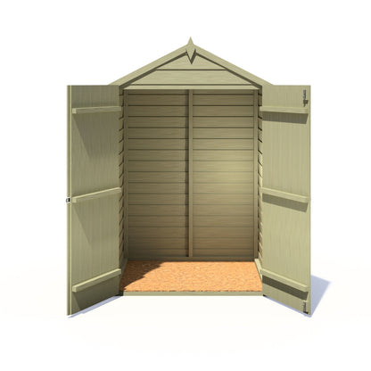 Shire Ashworth 4' 4" x 3' 3" Apex Shed - Premium Pressure Treated Overlap