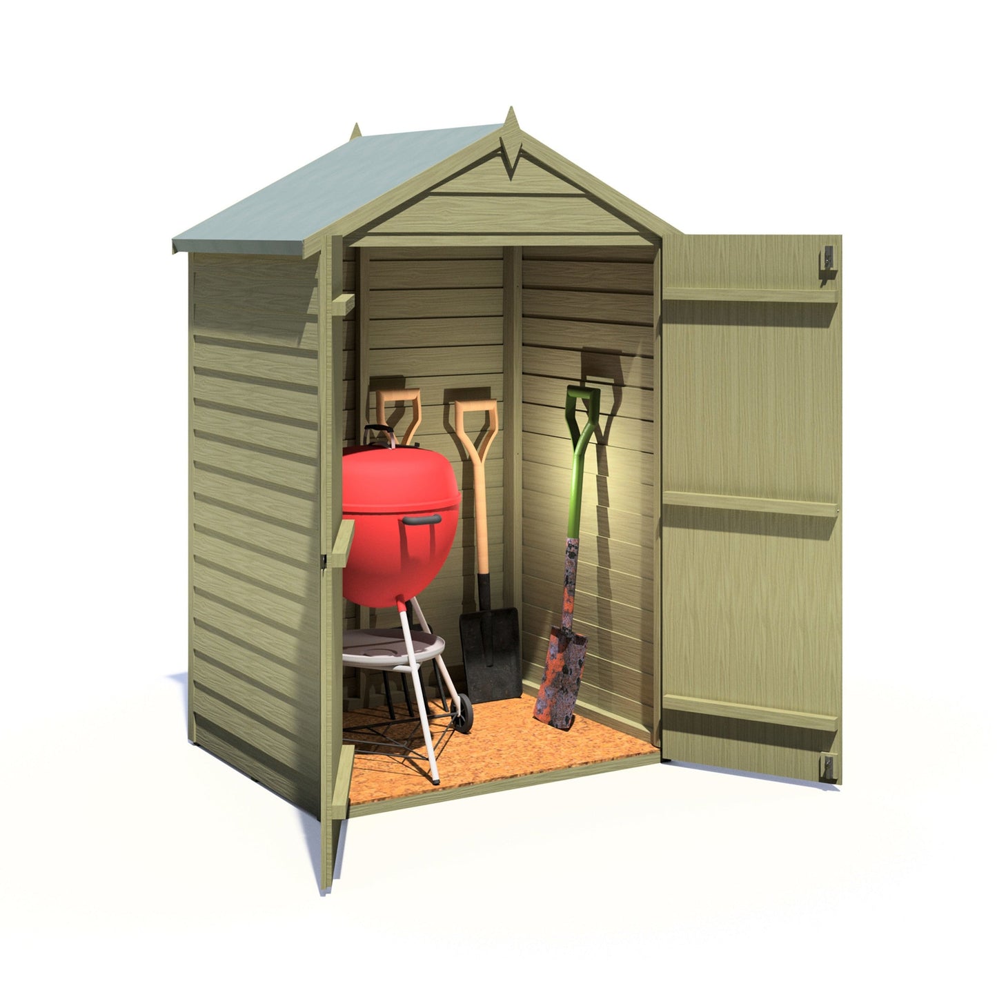 Shire Ashworth 4' 4" x 3' 3" Apex Shed - Premium Pressure Treated Overlap