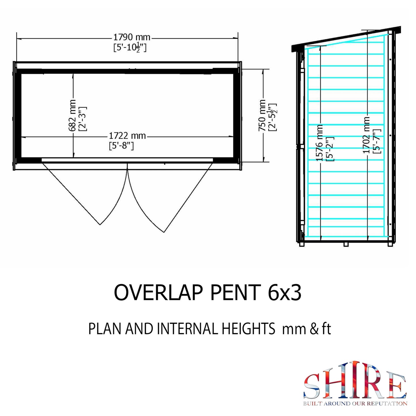 Shire Ashworth 5' 11" x 2' 10" Apex Shed - Premium Pressure Treated Tongue & Groove