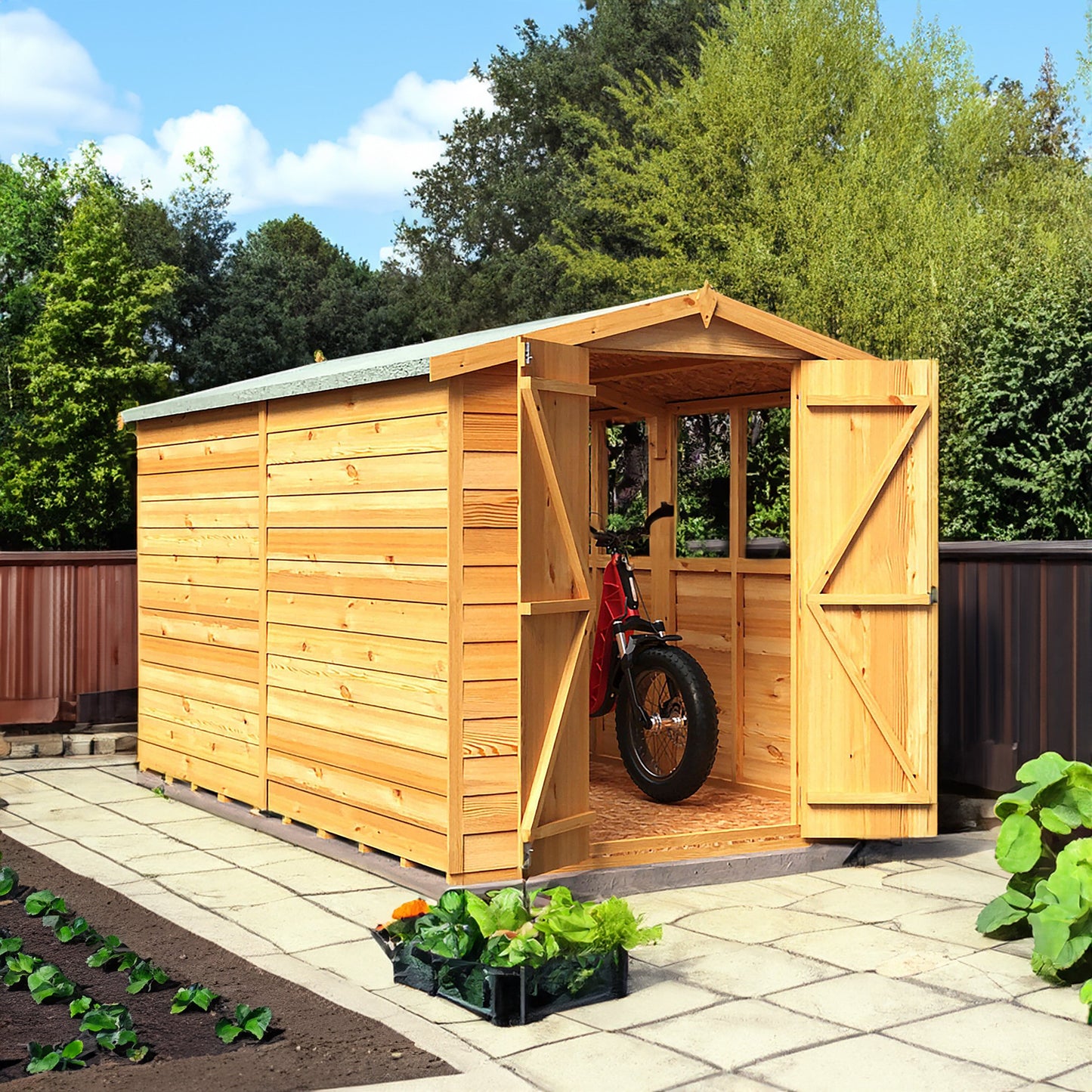 Shire Ashworth 6' 7" x 9' 10" Apex Shed - Budget Dip Treated Overlap