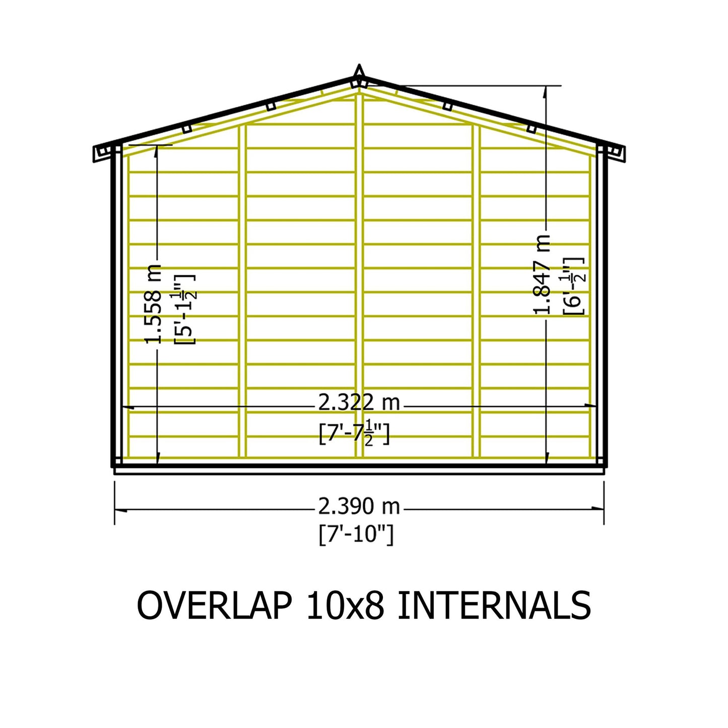 Shire Ashworth 8' 4" x 10' 3" Apex Shed - Budget Dip Treated Overlap