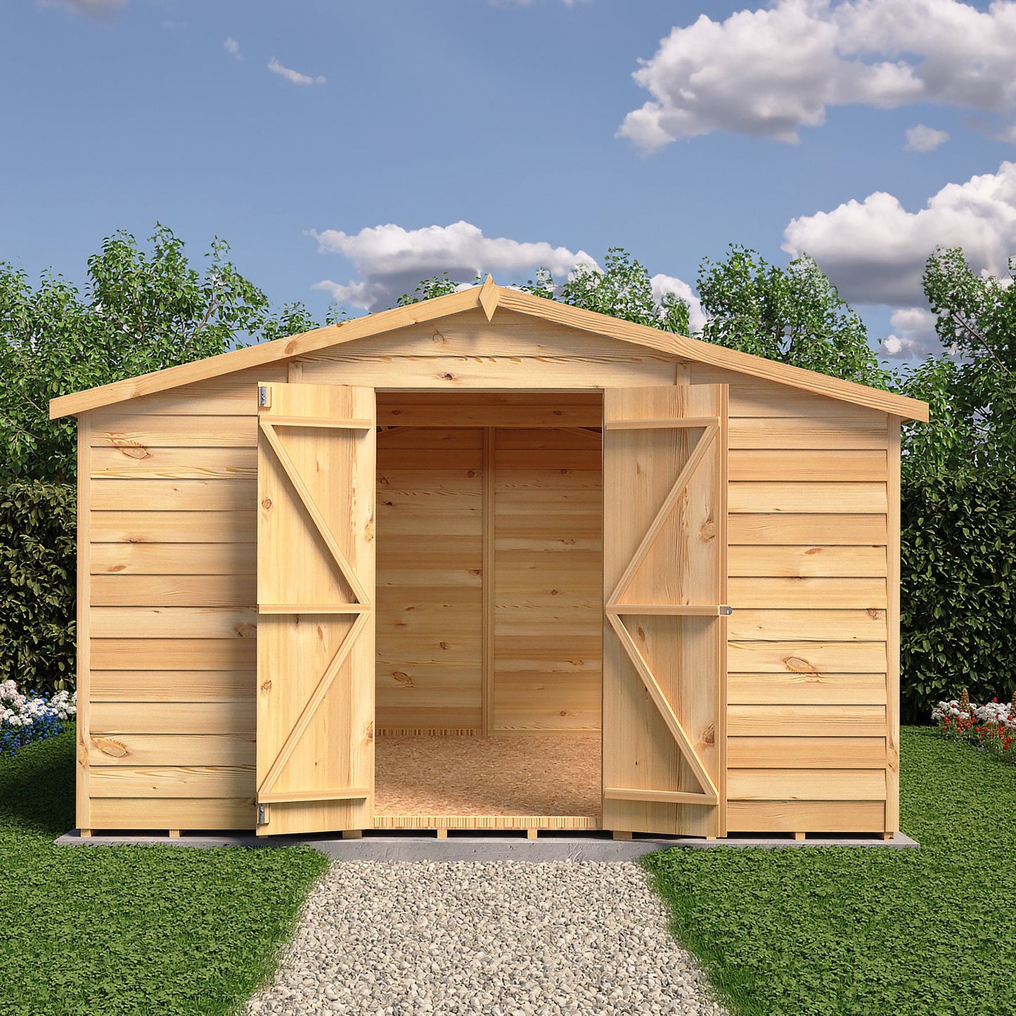 Shire Ashworth 9' 10" x 9' 10" Apex Shed - Premium Dip Treated Overlap