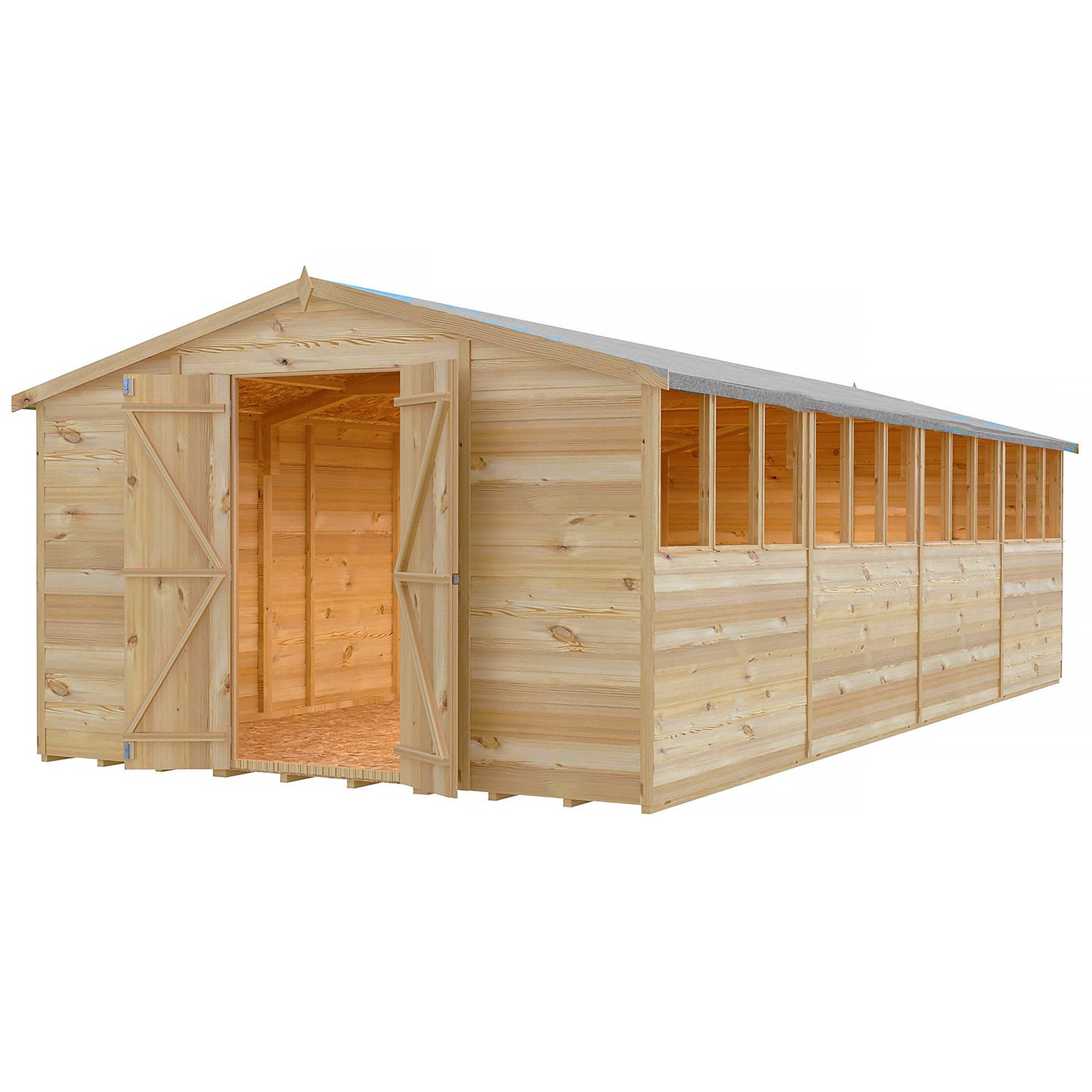 Shire Ashworth 10' 3" x 20' 4" Apex Shed - Premium Dip Treated Overlap