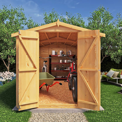 Shire Ashworth 6' 7" x 12' 2" Apex Shed - Premium Coated Overlap