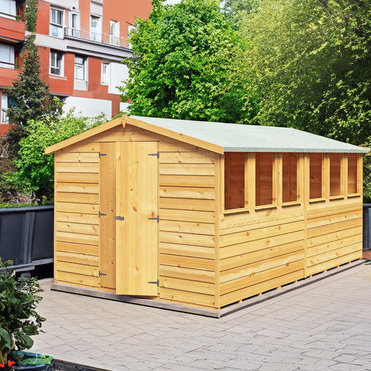 Shire Ashworth 8' 5" x 11' 9" Apex Shed - Budget Dip Treated Overlap