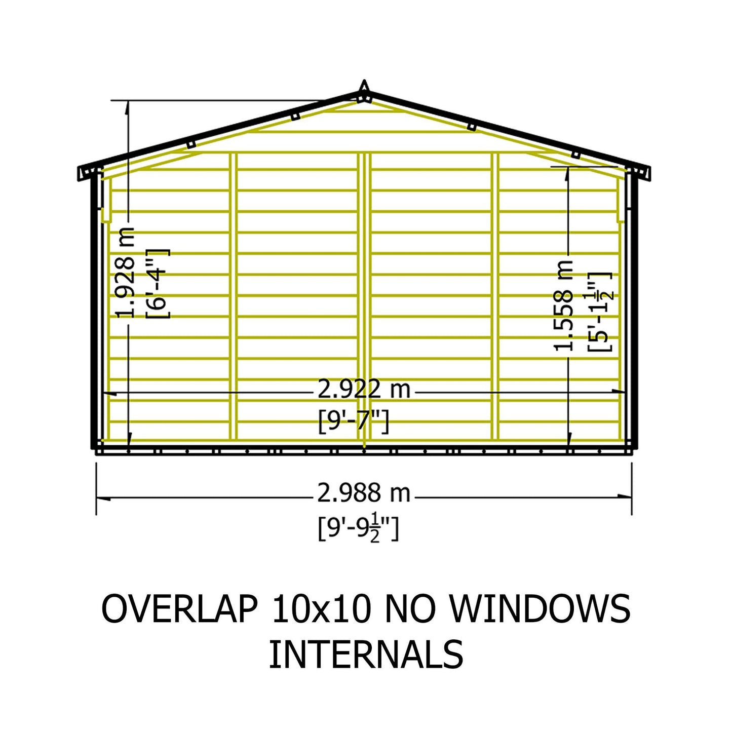 Shire Value 10' 3" x 10' 4" Apex Shed - Premium Coated Overlap