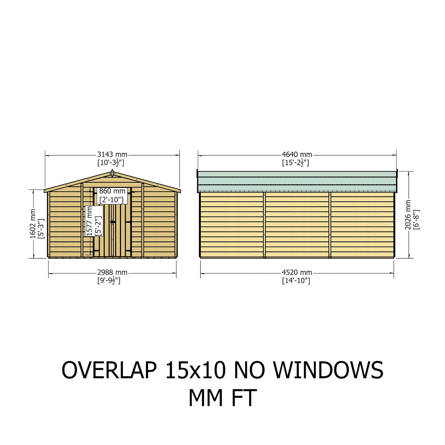 Shire Value 9' 9" x 14' 9" Apex Shed - Premium Coated Overlap