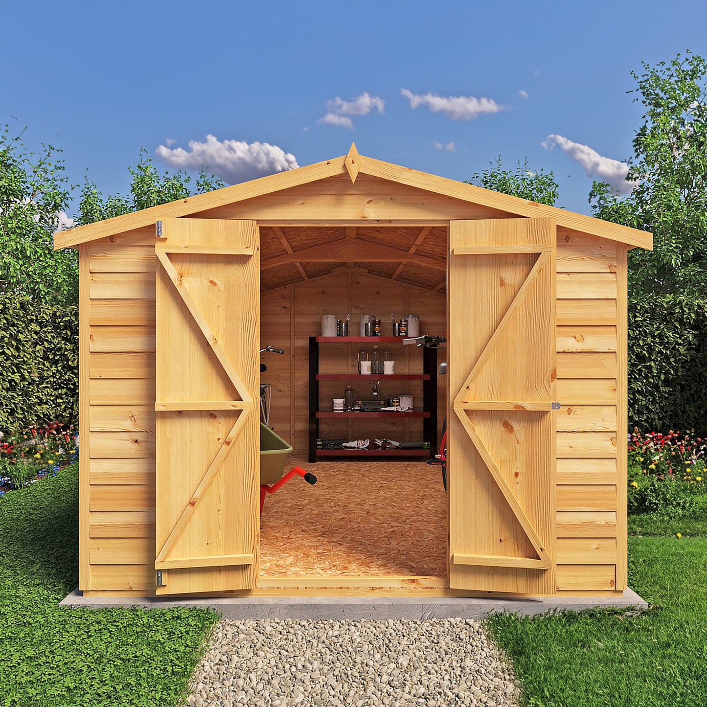 Shire Value 8' 5" x 11' 9" Apex Shed - Premium Coated Overlap