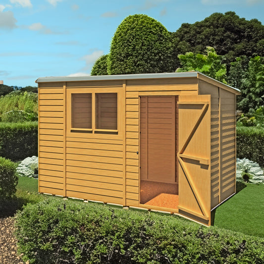 Shire Value 8' 4" x 6' Pent Shed - Premium Coated Overlap