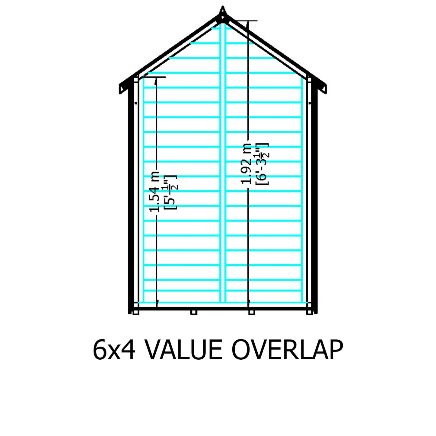 Shire Canterbury 4' 5" x 6' 3" Apex Shed - Premium Pressure Treated Overlap