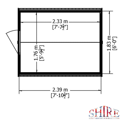 Shire Canterbury 6' 5" x 8' 1" Apex Shed - Premium Pressure Treated Overlap