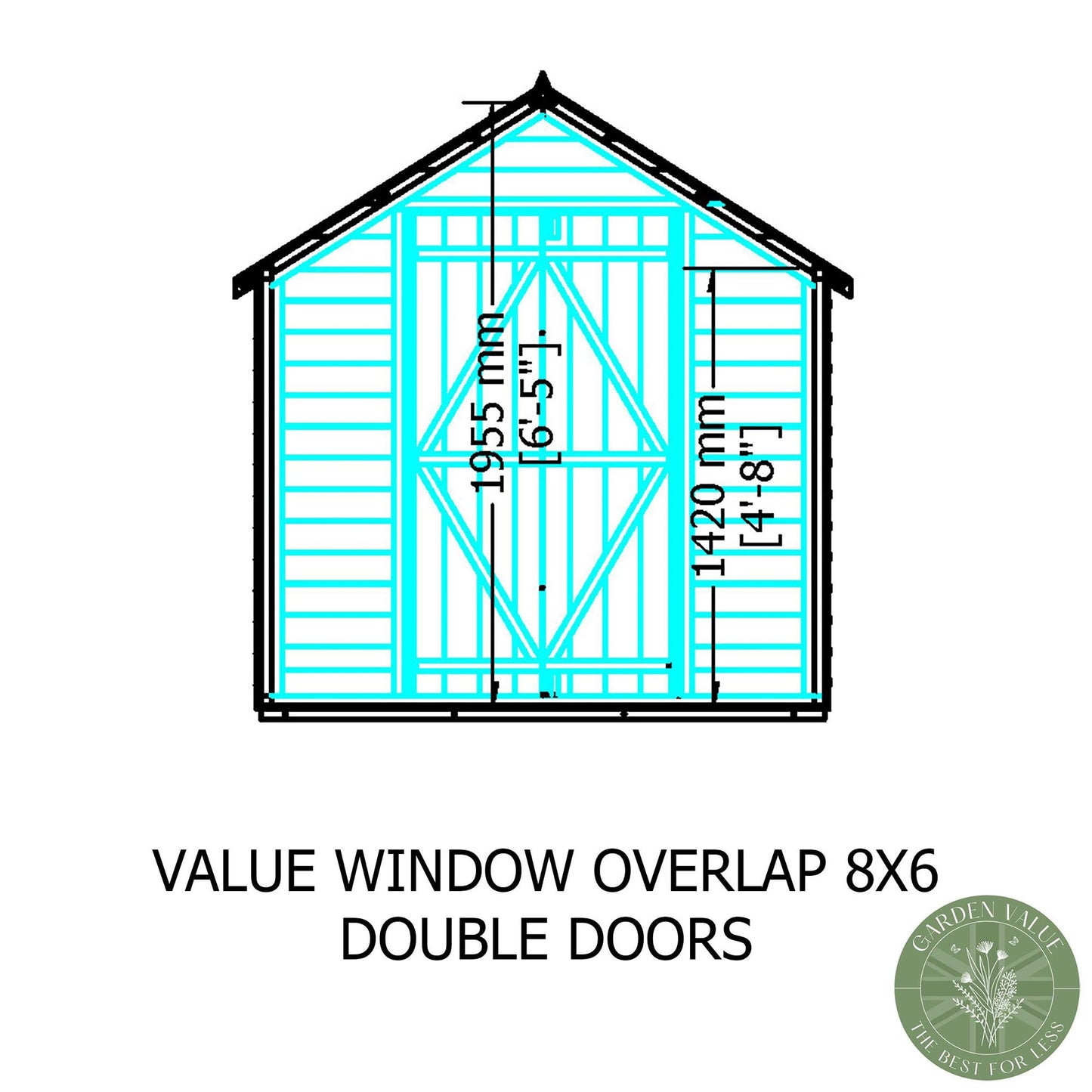 Shire Cromer 6' 5" x 8' 1" Apex Shed - Budget Dip Treated Overlap