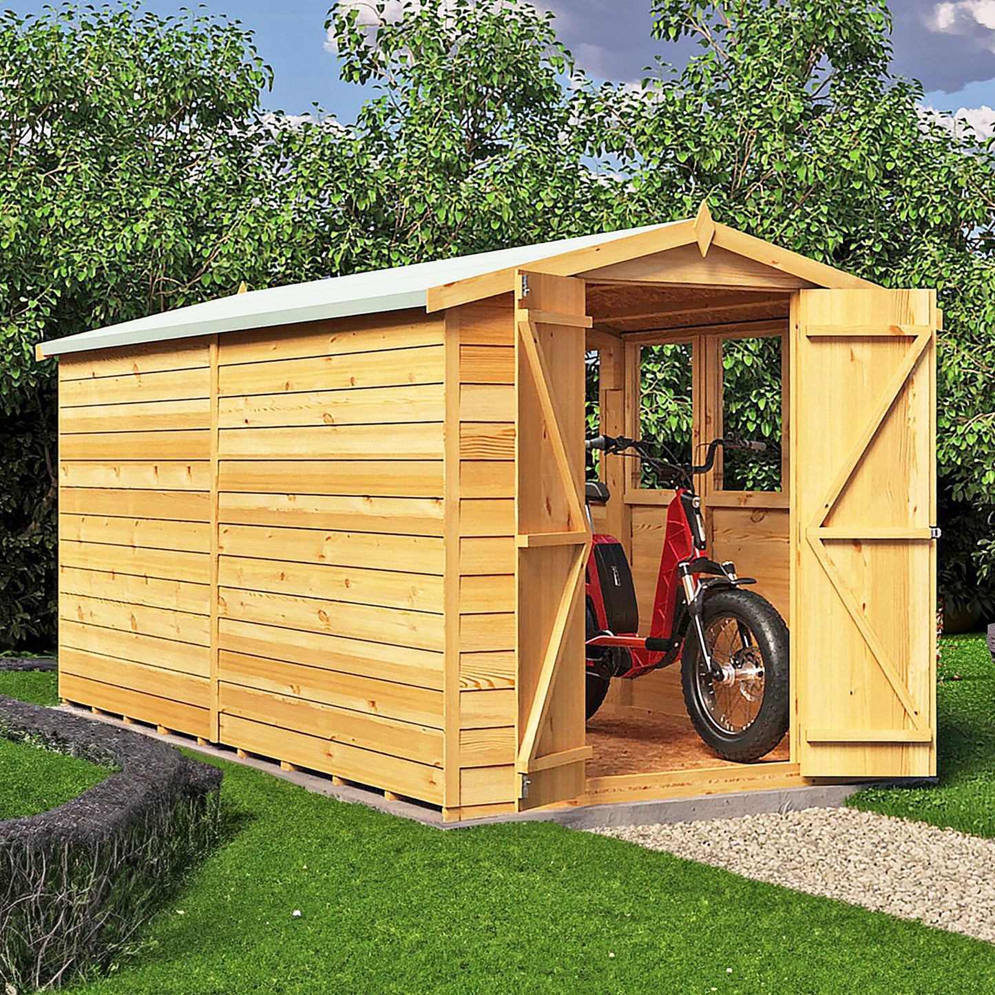 Shire Canterbury 6' 7" x 12' 2" Apex Shed - Budget Dip Treated Overlap