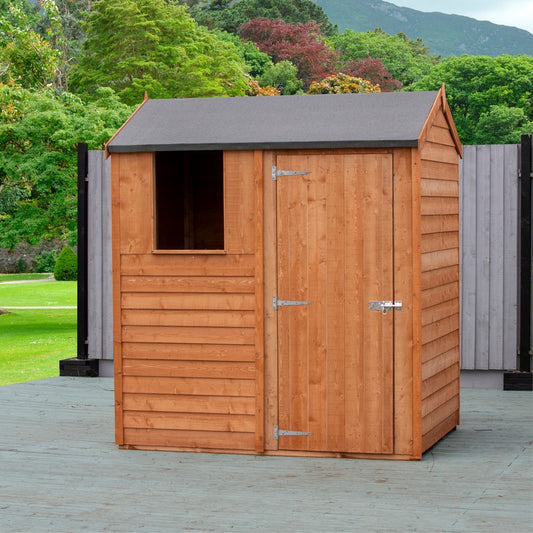 Shire Ashworth 6' 2" x 4' 4" Reverse Apex Shed - Premium Pressure Treated Overlap