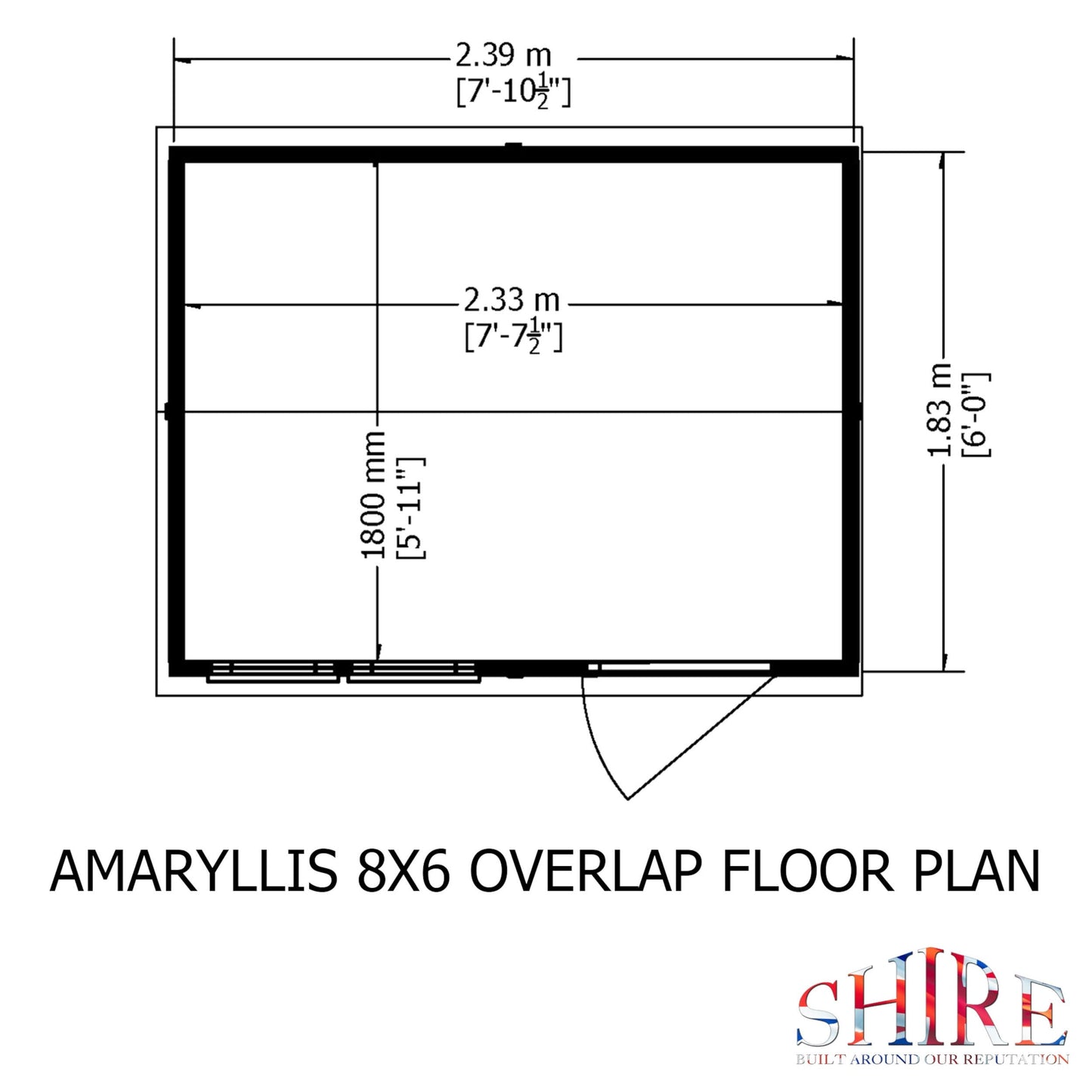 Shire Ashworth 6' 5" x 8' 1" Apex Shed - Budget Dip Treated Overlap