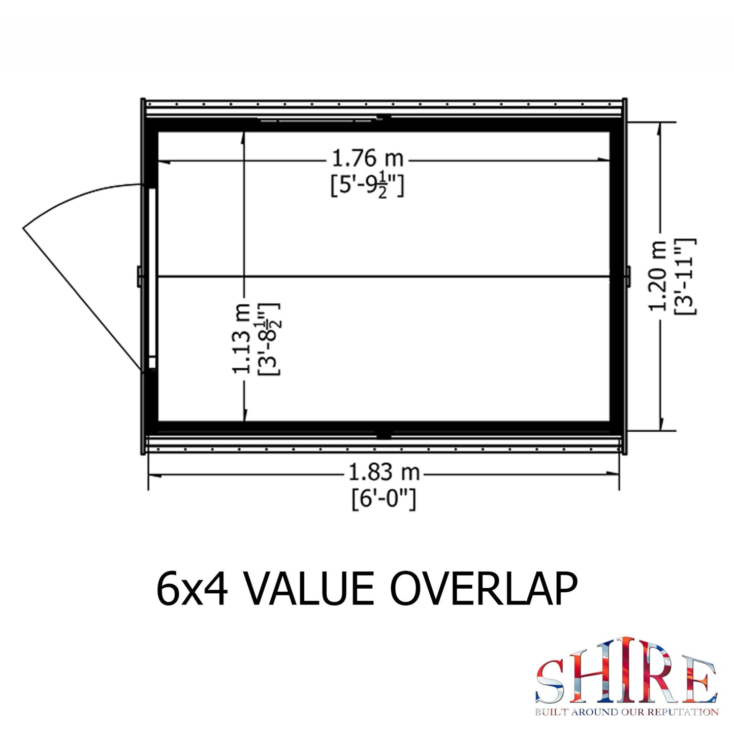 Shire Wiltshire 4' 4" x 6' Apex Shed - Premium Dip Treated Overlap