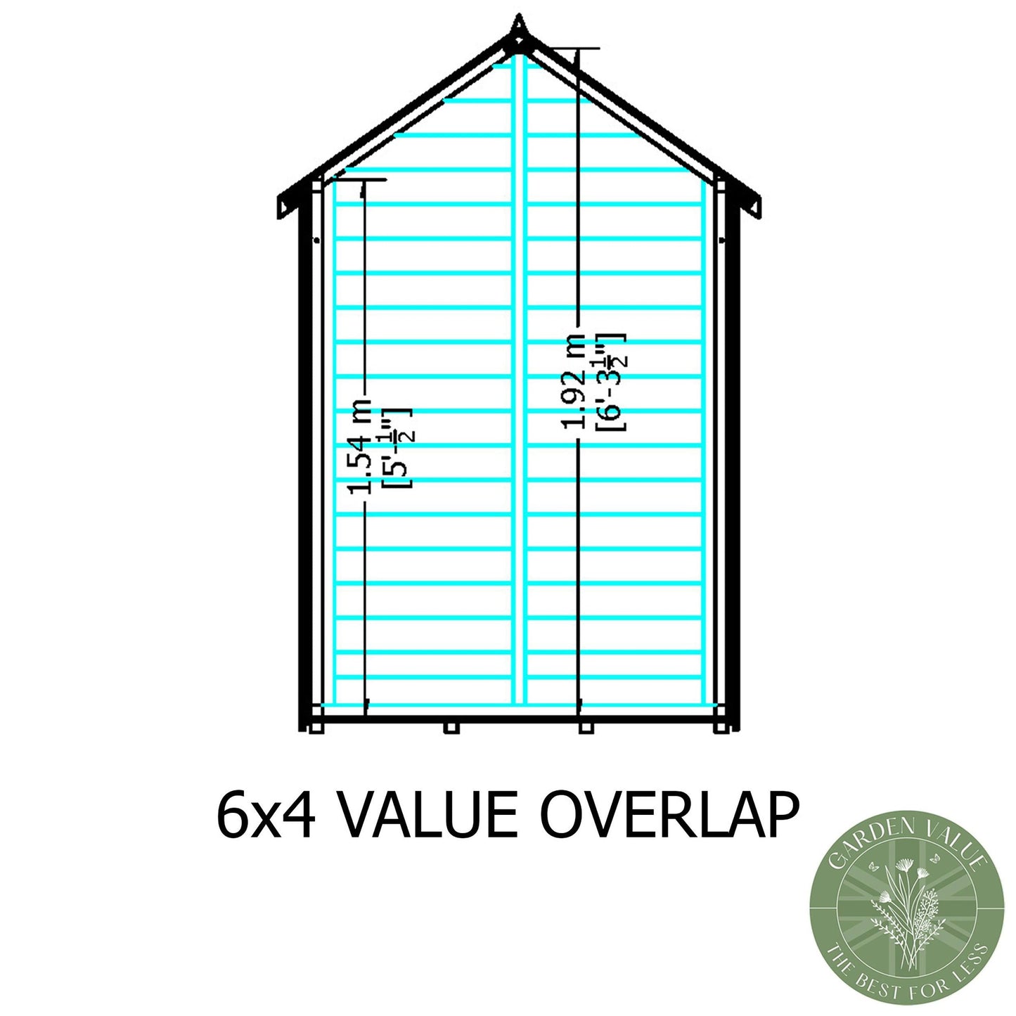 Shire Wiltshire 4' 4" x 6' Apex Shed - Premium Dip Treated Overlap