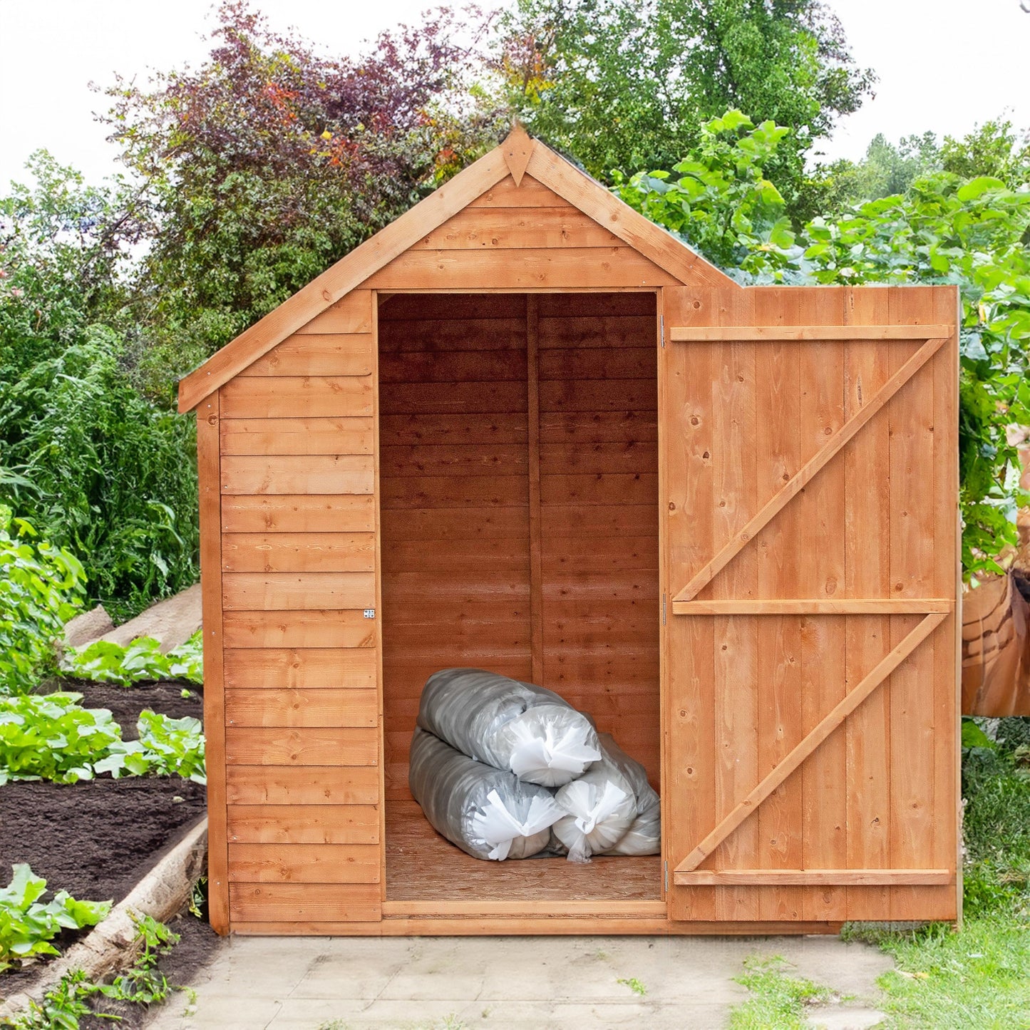 Shire Cambridge 5' 9" x 6' 11" Apex Shed - Budget Dip Treated Overlap