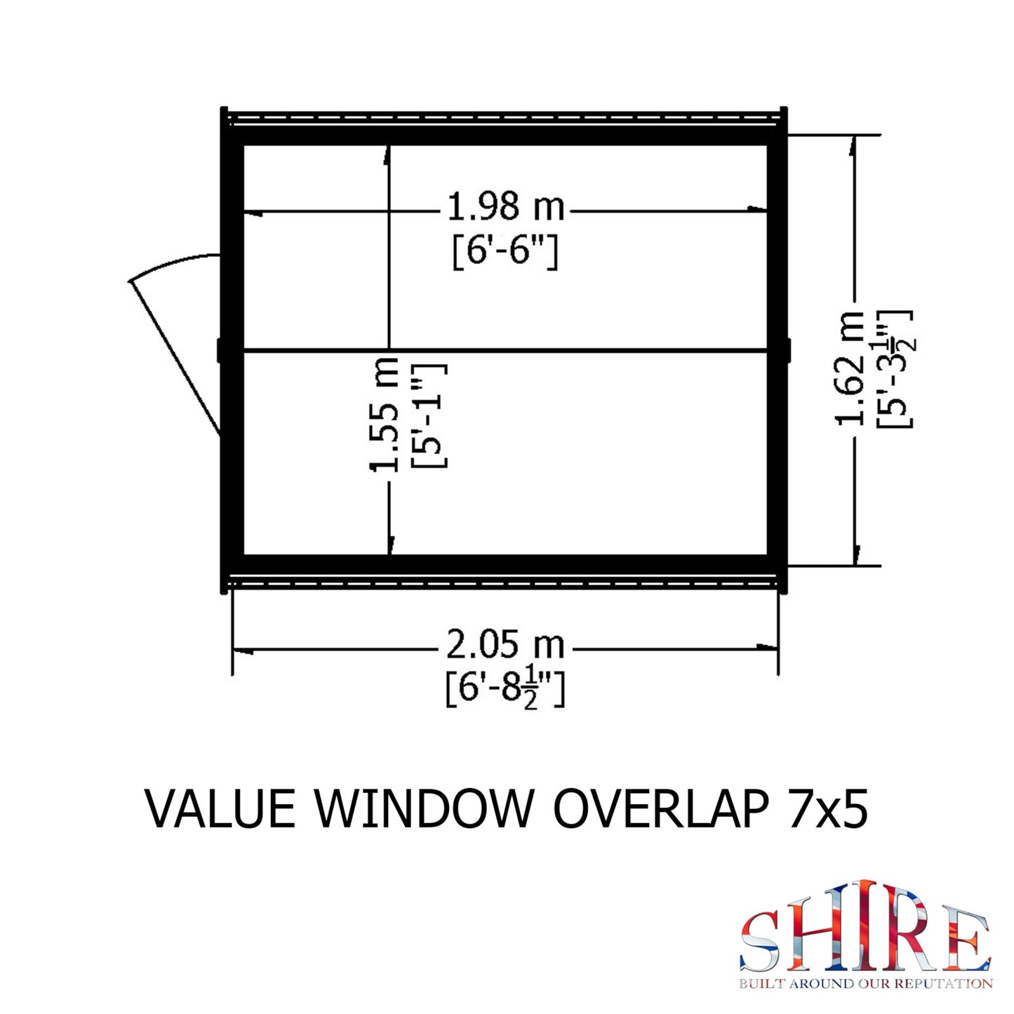 Shire Cambridge 5' 9" x 6' 11" Apex Shed - Budget Dip Treated Overlap