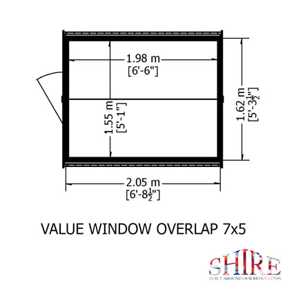 Shire Cambridge 5' 9" x 6' 11" Apex Shed - Budget Dip Treated Overlap