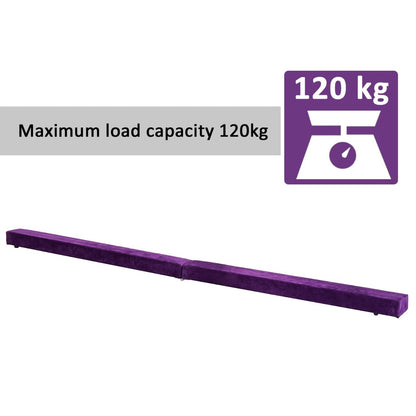 Suede Upholstered Wooden Folding Balance Beam Trainer Purple