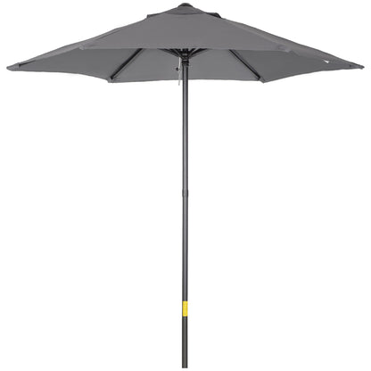 2m Aluminium Pole Garden Parasol - Dark Grey