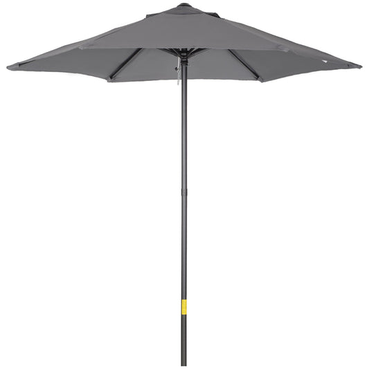 2m Aluminium Pole Garden Parasol - Dark Grey