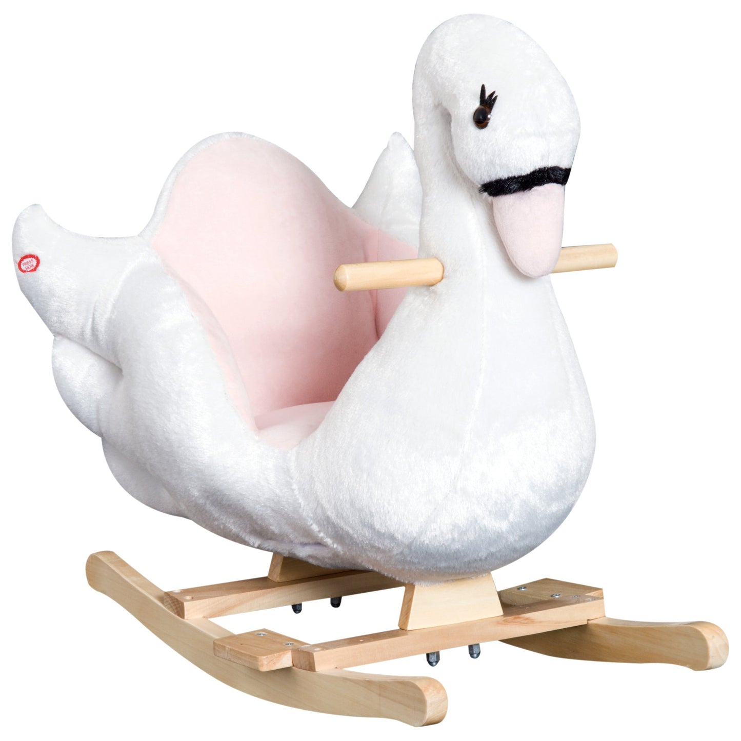 Swan Ride On Rocking Horse With Safety Seat 18+ Months White & Pink by Aosom