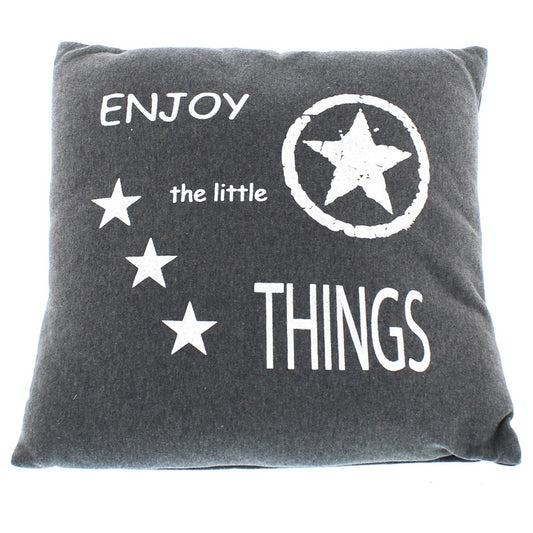 Cushion Christmas Decoration Grey & White with Star Pattern - 45cm