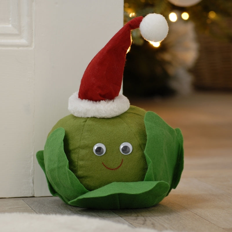 Sid The Sprout Door Stop Christmas Decoration Green - 20cm